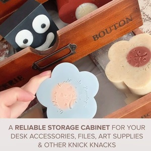 Wooden <b>Drawer</b> <b>Storage</b> <b>Box</b> A4 Size Desktop Organizer Cosmetic Sticker Holder Rectangle Standing Type Big Capacity Tidy Office Use - Product Image 3