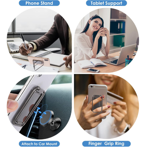 Ajustável Dobrável Multi Ângulo Hand Grip <span class=keywords><strong>Mount</strong></span> Metal Double Ring Phone Stand Finger Kickstand Carro Magnético Titular Do Telefone Móvel - Product Image 6