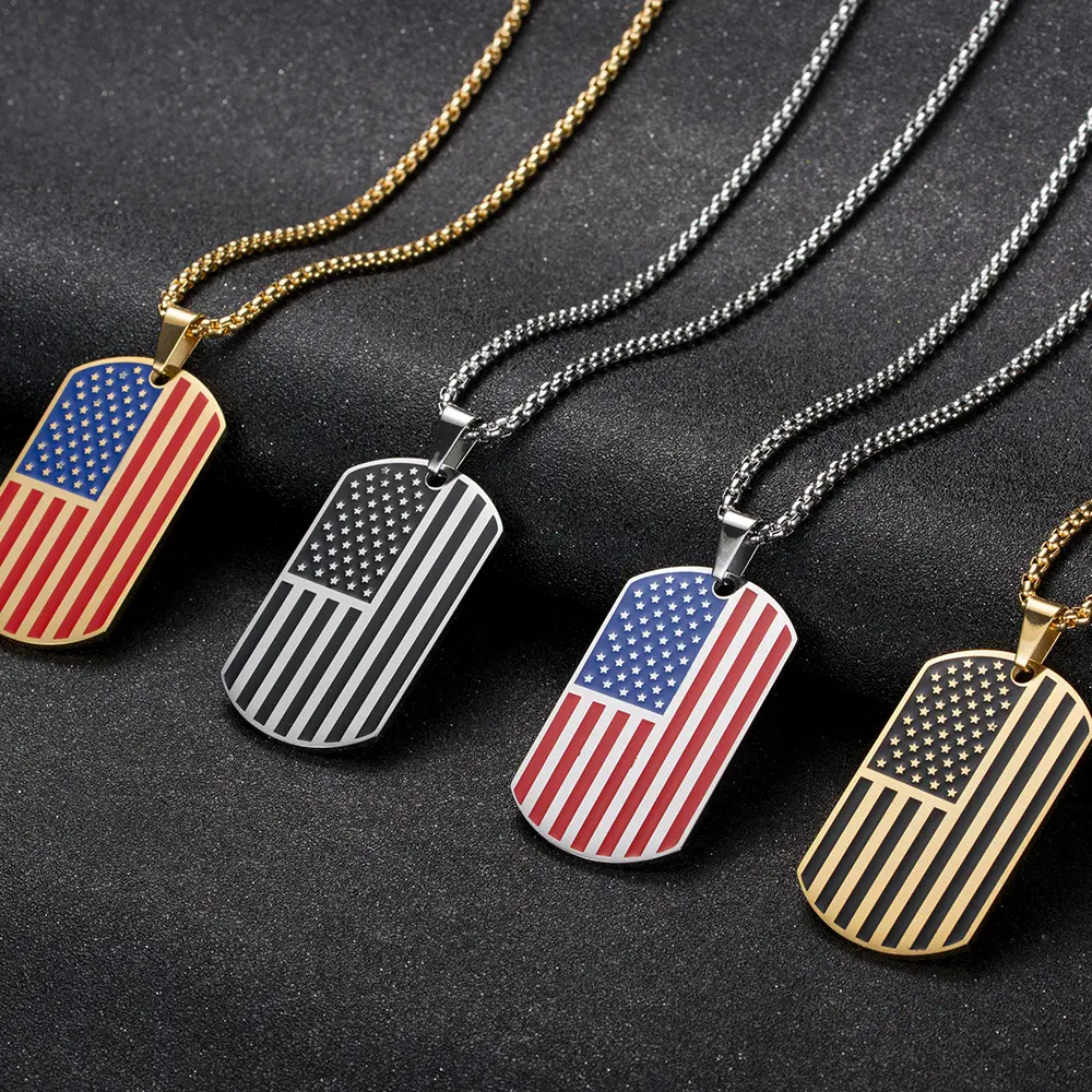 European and American stainless steel pendant the United States Stars and Stripes Army brand e-commerce hang tag manufacturers d