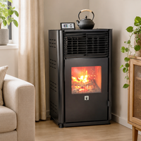 Poêle à granulés de bois intelligent WiFi 2026, double mode, chauffage à air chaud avec plaque de cuisson pour hôtel et bureau