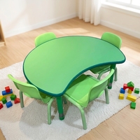 Ensemble table et chaises pour enfants en bois avec pieds en métal réglables en hauteur, mobilier d'éducation préscolaire pour garderie et salle de classe