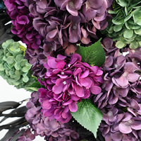 Arche de fleurs artificielles en soie d'hortensia violet foncé et magenta pour décoration de fond de cérémonie de mariage, entrée et allée