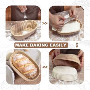 2Pcs Sourdough Starter Kit Grattoir Pain Bosses Jar Bois Acier Inoxydable Lame Panier Rond 9 Pouces Large - Product Image 6