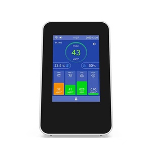 Tuya Wifi App Battery Powered IAQ Meter PM1/PM2.5/PM10/TVOC/RH/Temp/CO2/hcho/co xách tay không khí trong nhà chất lượng CO2 kiểm tra màn hình - Product Image 1
