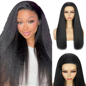Perruque longue et <span class=keywords><strong>droite</strong></span> noire africaine tendance pour femmes, perruques brésiliennes et vietnamiennes moelleuses et douces, perruque sans colle en gros - Product Image 6