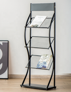 Support de littérature en métal portable avec étagère multiple pour présentoir de magazines publicitaires et porte-brochures - Product Image 2