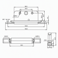 Boîtier de serrure de porte en argent brossé, engrenage à double entraînement, course de 18 mm, verrou multipoints, base de 146,5 mm pour fenêtre et porte UPVC