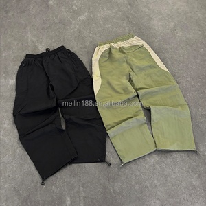 Factory Custom Sweatsuit Manufacturer Black Jogging Suit Nylon Pants and Jackets Lightweight Polyester Tracksuit Windcheater <b>Set</b> - Product Image 2