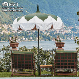 Parapluie de patio vert moderne poteau en aluminium solide meubles d'extérieur soleil <span class=keywords><strong>parasol</strong></span> franges pour cour parc piscine arrière-cour extérieur - Product Image 1