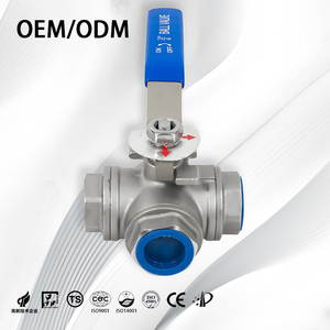 Muti-cổng áp lực giảm 3 cách van cf8 cf8m chủ đề nội bộ TEE bóng van với gắn pad - Product Image 3