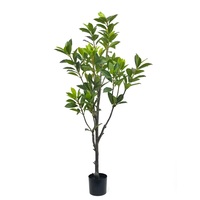 Künstlicher tropischer Baum mit grünen Blättern und Stielen für Innenräume, Büro, Geschäft, Hochzeiten und Weihnachtsdekoration