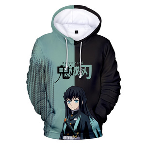 Sudadera con Capucha para Hombre, Estilo Urbano, Diseño Personalizado con Estampado Puff de <span class=keywords><strong>Anime</strong></span> Japonés, Corte Regular, 100% Poliéster, 200g - Product Image 3