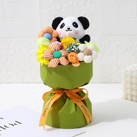 Grosir disesuaikan boneka Panda lucu buket bunga buatan untuk Natal wisuda Hari Ibu kesempatan Paskah