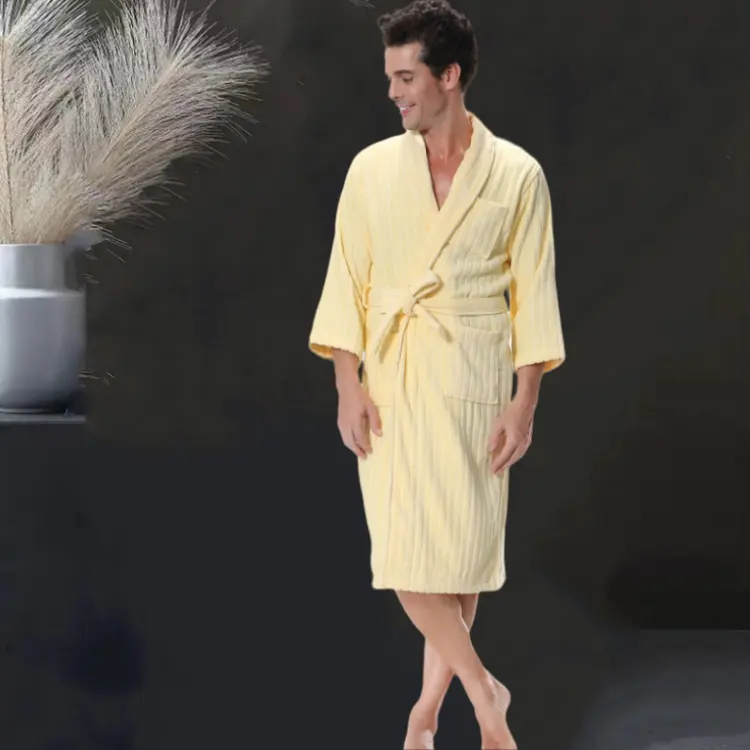 مخصص محفور جاكار روب استحمام 100٪ القطن الفندق منتجع علاجي النساء روبات استحمام ملابس نوم طويلة ماص للماء روب استحمام تيري القطن