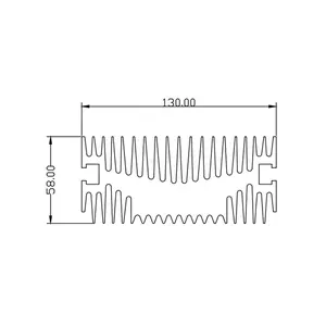 Width 130mm Height 58mm China Manufacture Fire Safety Alarm Equipment Aluminum Profile Disposable Extrusion Heat Sink