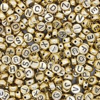 Perles Lettres Métalliques Dorées et Argentées à Grand Trou de 6 mm Personnalisées, Multicolores, en Plastique Acrylique en Gros pour la Fabrication de Bijoux DIY, OEM ODM, Vente en Gros