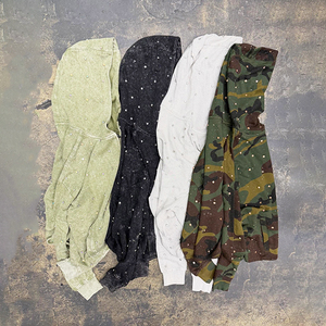 Vestes zippées personnalisées en gros, sweats à capuche de créateur avec logo entièrement orné de strass, sweats à capuche surdimensionnés en coton épais 100%, fabrication - Product Image 1