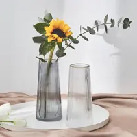 Прозрачная стеклянная ваза с золотым ободом от WONDER factory, оптовая продажа, декоративная ваза для дома, гостиной