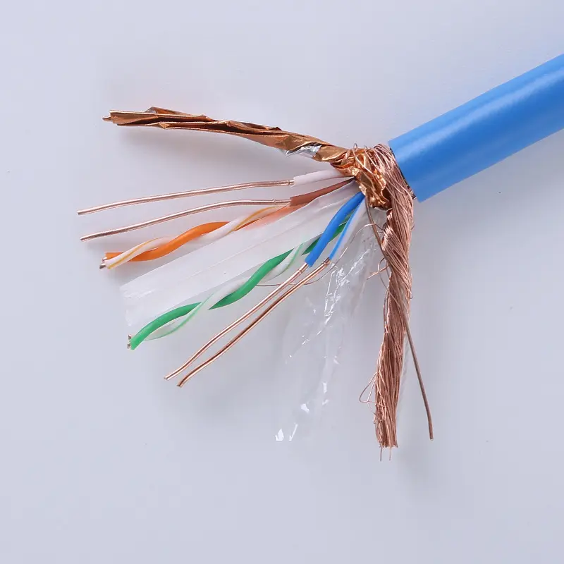 케이블 CAT6 SFTP 1000FT 23AWG 네트워크 이더넷 대량 와이어 LAN 새로운 블루 나무 드럼