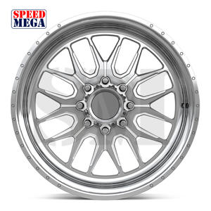 Rines Monobloque Plateados Pulidos de 20x12J 22/24/26/28 Pulgadas 8x180, Diseño Cóncavo, Aleación Forjada Personalizada para Ford F-250 / F-350 - Product Image 1