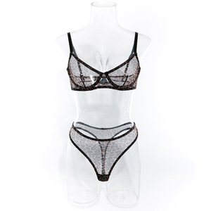 Lencería de malla de leopardo Sexy transparente para mujer Conjuntos de ropa interior sexy Sous Vetements Femme Sexy Dessous Femme En Gros Intimo - Product Image 6
