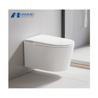 Bidet à chasse d'eau par gravité avec pompe intégrée, commande par capteur au pied, eau chaude, siège chauffant, sécheur d'air, affichage numérique, siphon en P inclus