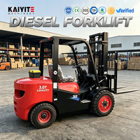 Chariot élévateur à fourche de 5 tonnes à moteur thermique avec mât duplex pour la logistique aéroportuaire