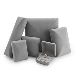 FANXI Luxury Jewelry Grey Microfiber Jewelry <b>LED</b> <b>Light</b> Ring <b>Box</b> Ring Bracelet Pendant Bangle Jewelry <b>Box</b> - Product Image 3