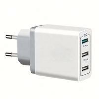 Chargeur mural USB 3 ports 30W, charge rapide 3.0, adaptateur de charge rapide avec port USB 5V 2.4A pour smartphone et plus