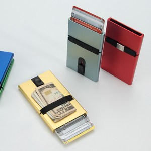 High Quality Rfid Blocking Pop up <b>Metal</b> Credit Card Holder Minimalist Slim Aluminium <b>Wallet</b> for Men - Product Image 5