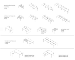 Moderno <span class=keywords><strong>Open</strong></span> <span class=keywords><strong>Office</strong></span> Staff Workstation scrivania 4-6 posti Coworking Space MFC materiale mobili per ufficio o scuola - Product Image 4