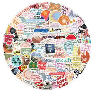 100Pcs Inspirerende Zinnen Dagelijks Citaten Graffiti Stickers Voor Fles Laptop Gitaar Vinyl Engelse Tekst Sticker