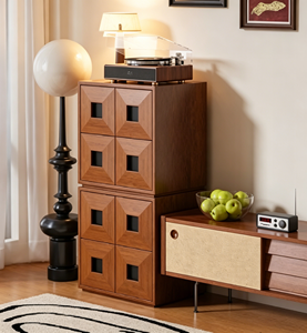 Mueble de Almacenamiento Moderno de Mediados de Siglo con Puertas de Madera para Sala de Estar - Product Image 6