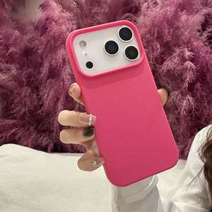 Funda protectora súper suave para iPhone, 17 colores nuevos, naranja, 16 Pro, 15, con textura de lichi y orificios grandes. - Product Image 6