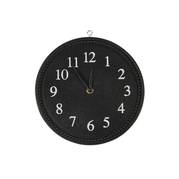 K & B עגול שחור עץ מודרני קיר שעון מינימליסטי נורדי עיצוב עץ שעון קיר