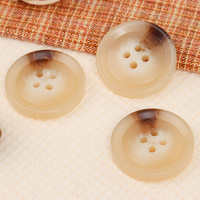 Kancing Resin Polos Berkualitas Tinggi Warna Beige 4 Lubang untuk Atasan Jas Wanita Aksesoris Pakaian