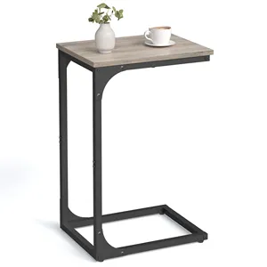 Industrial C Shaped Side Table Small End Coffee Tables For Couch And Bed End Table