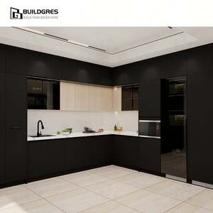 Poignée <span class=keywords><strong>de</strong></span> tiroir noire Buildgres Amortisseurs à fermeture douce résidentielle moderne mat Armoire Porte d'armoire Placard Armoires <span class=keywords><strong>de</strong></span> cuisine - Product Image 1