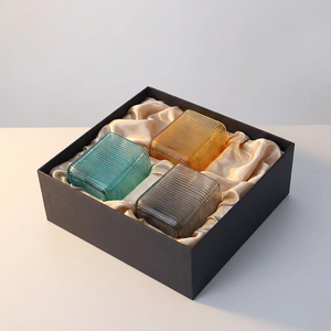 Ensemble de vases carrés en verre CRYSTAL COAST, design Art Déco transparent, faits à la main, pour décoration florale - Product Image 6