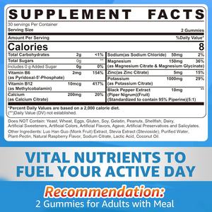 Vitadiscovery Nutrición deportiva Gomitas Suplemento de citrato de potasio sin azúcar con magnesio Calcio Zinc Sodio Vitamina B6 B12 - Product Image 2