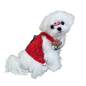 Suéter navideño para mascotas, peto <span class=keywords><strong>de</strong></span> punto con tirantes para perro, Bichón Maltés, Teddy, atuendo informal para el Festival <span class=keywords><strong>de</strong></span> Primavera, transfronterizo - Product Image 1