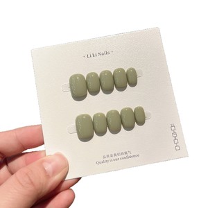 <span class=keywords><strong>Uñas</strong></span> Postizas Hechas a Mano con Diseño <span class=keywords><strong>de</strong></span> Matcha Verde, 10 Piezas, Cortas, Cuadradas y Redondas, Acrílicas, <span class=keywords><strong>de</strong></span> Color Sólido, Venta al Por Mayor - Product Image 6