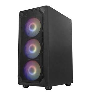 Gabinete Atx Computer Case Ventilador de <span class=keywords><strong>Pc</strong></span> barato con Rgb para <span class=keywords><strong>Pc</strong></span> Paneles de plástico de escritorio Stock Plástico con malla metálica y ventilador Rgb Torre media - Product Image 4
