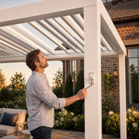 Gazebo motorisé en aluminium, imperméable, résistant au vent, écologique, tailles de balcon personnalisables