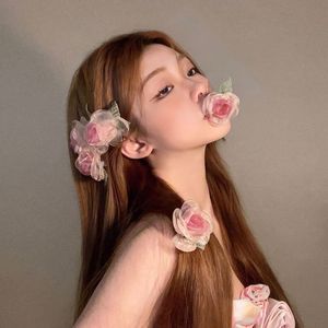 The latest fashion rose hairpin sweet flower hairpin side bangs <b>clip</b> hair <b>ring</b> - Product Image 4