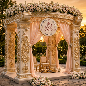 Adjustable Crystal <b>Wedding</b> Mandap Canopy <b>Frame</b> With Floral Stand Indian Ceremony Stage Backdrop Event Decoration - Product Image 3