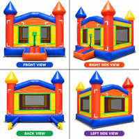Château gonflable coloré Ceyu, structure gonflable commerciale en PVC arc-en-ciel avec filet de sécurité pour les anniversaires et les fêtes d'enfants