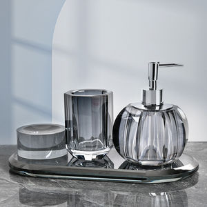 Distributeur de savon double de luxe pour hôtel, ensemble de salle de bain en verre avec design citrouille -5 - Product Image 5