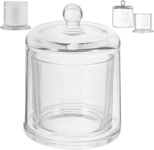 200ml 320ml 460ml Exclusive High Quality Luxury Cylinder Glass Candle Jars Heat Resistant for Candle Making with <b>Lids</b> - Product Image 2