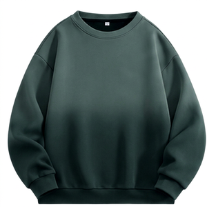 เสื้อสเวตเชิ้ตคอกลมโอเวอร์ไซส์ ผ้าฟลีซ รักษ์โลก สีเขียวเข้ม ทอแบบเรียบ แขนยาวทรงปกติ สไตล์ลำลอง สำหรับผู้ชาย ใส่ได้ในฤดูหนาว - Product Image 1